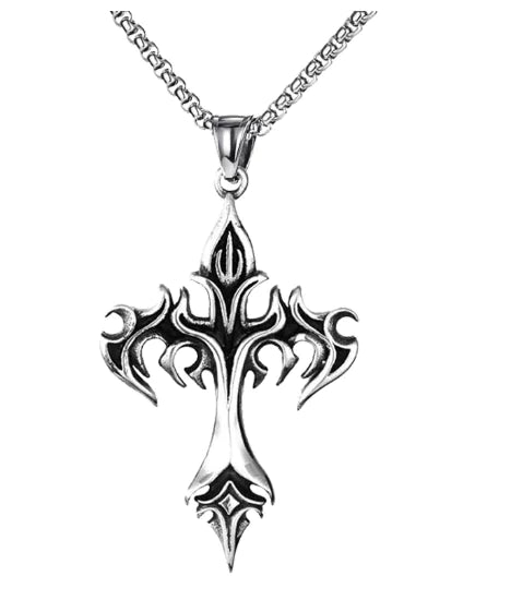 Viking Cross Necklace - Vintage Style Titanium Pendant