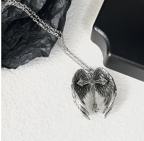 Angel Wings with Cross Pendant