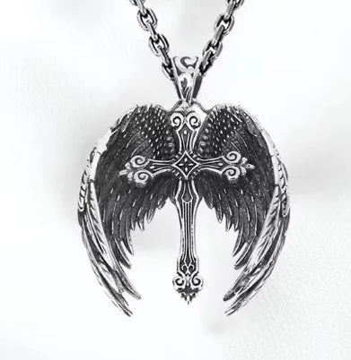 Angel Wings with Cross Pendant