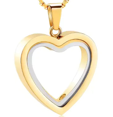 Heart Shape Glass Pendant Necklace