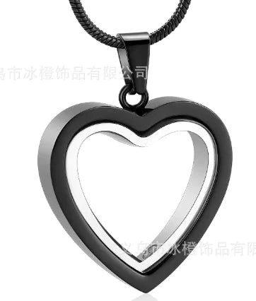 Heart Shape Glass Pendant Necklace