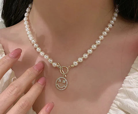 Heart-Shaped Faux Pearl Beads Necklace