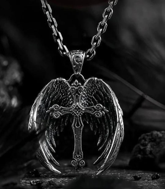 Angel Wings with Cross Pendant