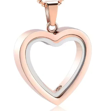 Heart Shape Glass Pendant Necklace